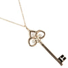 Secondhand Tiffany & Co. Fleur de Lis Key Pendant Necklace 18K Pink gold and Diamonds