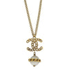 Secondhand Chanel CC Chain Necklace Metal with Faux Pearls