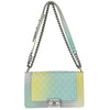 Secondhand Chanel Rainbow Boy Flap Bag Quilted Painted Caviar
