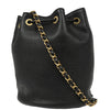 Secondhand Chanel Deauville Drawstring Bucket Bag Studded Caviar
