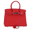 Hermes Birkin Handbag Red Epsom with Palladium Hardware