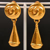 Secondhand Chanel Logo Drop Earrings Plated