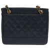 Chanel Vintage Stitched CC Shoulder Bag Caviar