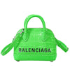 Balenciaga Logo Ville Bag Crocodile Embossed Leather