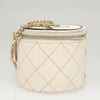 Chanel CC Round Vanity Case with Chain Quilted Lambskin