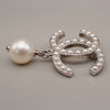 Secondhand Chanel CC Drop Brooch Metal and Faux Pearls
