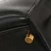 Hermes Kelly Handbag Black Courchevel with Palladium Hardware