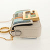 Fendi Chain Baguette Charm Bag Zucca Embroidered Canvas