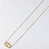 Secondhand Christian Dior CD Pendant Necklace Metal and Crystals