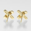 Secondhand Tiffany & Co. Cross Stitch Stud Earrings 18K Yellow