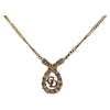 Secondhand Christian Dior CD Pendant Necklace Metal and Crystals