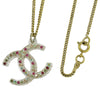 Secondhand Chanel Rainbow CC Pendant Necklace Metal and Crystals