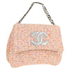 Chanel Vintage CC Chain Top Handle Bag Quilted Tweed