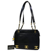 Secondhand Chanel Triple CC Chain Shoulder Bag Caviar