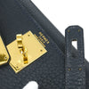 Hermes Kelly Handbag Blue Ardennes with Gold Hardware