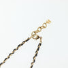 Secondhand Chanel CC Perfume Bottle Pendant Chain Long Necklace Metal with Leather, Crystals and Faux