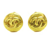 Chanel Vintage CC Round Clip-On Earrings Metal