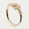 Secondhand Tiffany & Co. T Wire Ring 18K Rose Gold with Diamonds