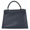Hermes Kelly Handbag Blue Ardennes with Gold Hardware