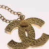 Secondhand Chanel CC Pendant Necklace Metal with Faux Pearls