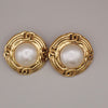 Secondhand Chanel Vintage Round Clip-On Earrings Metal with Faux