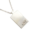Secondhand Gucci Interlocking G Plate Pendant Chain Necklace Silver 925