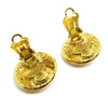 Chanel Vintage CC Round Clip-On Earrings Metal