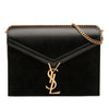 Secondhand Saint Laurent Suede and Calfskin Monogram Cassandra Clasp Bag