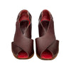 Secondhand Vivienne Westwood Brown Leather Peep-Toe Sandals - '00s