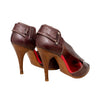 Secondhand Vivienne Westwood Brown Leather Peep-Toe Sandals - '00s