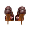 Secondhand Vivienne Westwood Brown Leather Peep-Toe Sandals - '00s