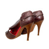Secondhand Vivienne Westwood Brown Leather Peep-Toe Sandals - '00s