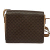 Celine Vintage Macadam Circle Logo Canvas and Leather
