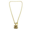 Chanel Vintage Quilted CC Pendant Metal