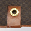 Celine Vintage Macadam Circle Logo Canvas and Leather