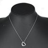 Tiffany & Co. Elsa Peretti Open Heart Pendant Sterling Silver with Pink Sapphire