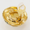 Chanel Vintage Round Clip-On Metal with Faux Pearl