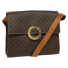 Celine Vintage Macadam Circle Logo Canvas and Leather