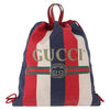 Gucci Logo Drawstring Striped Canvas