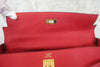 Hermes Kelly Red Clemence with Gold Hardware