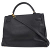 Hermes Kelly Blue Courchevel with Gold Hardware