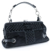 Chanel Vintage CC Side Belted Bowler Check Embossed Velvet