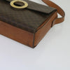 Celine Vintage Macadam Circle Logo Canvas and Leather