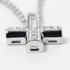 Bvlgari Croce Pendant 18K White Gold and Pave Diamonds