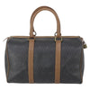 Christian Dior Vintage Honeycomb Boston Canvas and Leather
