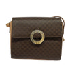 Celine Vintage Macadam Circle Logo Canvas and Leather