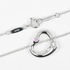 Tiffany & Co. Elsa Peretti Open Heart Pendant Sterling Silver with Pink Sapphire