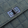 Chanel Chocolate Bar Mademoiselle Top Handle Quilted Denim