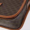 Celine Vintage Macadam Circle Logo Canvas and Leather
