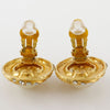 Chanel Vintage Round Clip-On Metal with Faux Pearl